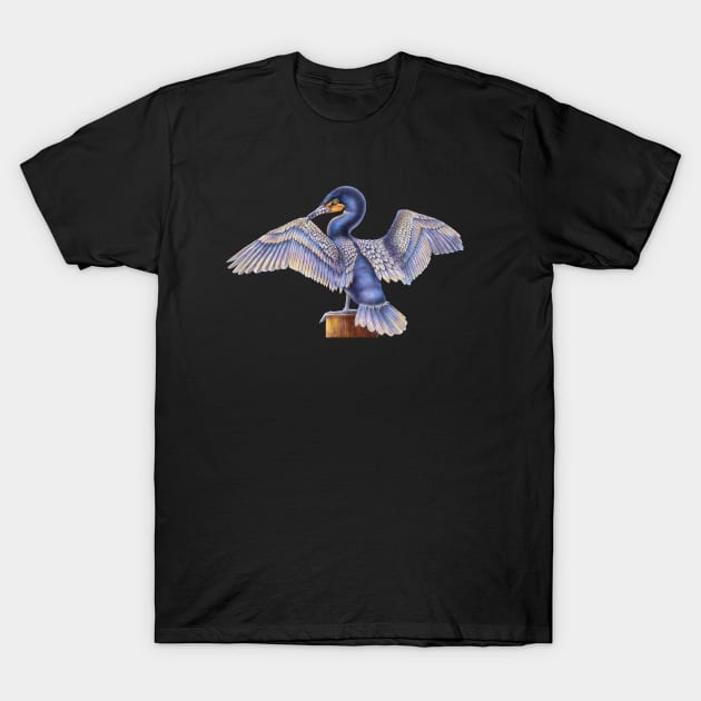 Cormorant T-Shirt by Tim Jeffs Art